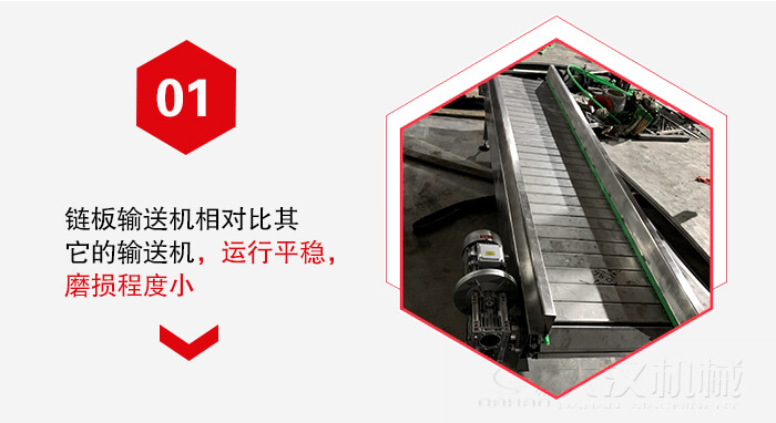 鏈板輸送機(jī)的運(yùn)行平穩(wěn)，磨損程度小的展示圖